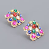 Multicolor Rhinestone Statement Earrings