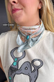 Cowboy Killer Scarf Slide | Turquoise Western Wild Rag Slide