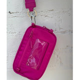 Pink Orchid Nylon 2 in 1 Bag Crossbody Wristlet