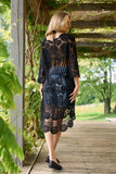 High-Low Crochet Cover-Up – Black
