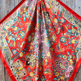 Red That So 70s Paisley Printed Western Southwestern Wild Rag Scarf Accent