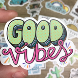 Good Vibes Hand Lettering Sticker