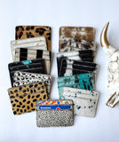 Western Cowhide Hair On Credit Card Holder Money holder Cheetah Spots