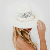 Shell Beach Western Sun Hat | White Shells