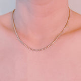 Modern Two Tone U Link Lock Pendant Chain Necklace