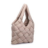 Illumine Woven Nylon Tote – Nude