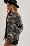 Grey Plaid Button-Down Shacket