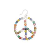 Living in Harmony Peace Sign Earrings | Rainbow Beaded Boho