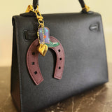 Western Horseshoe Cowboy Boot Heart Bag Charm Keychain