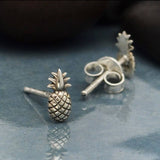 Sterling Silver Pineapple Stud Earrings | 7x3mm | Nina Designs