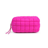 Cloud Nine Quilted Puffer Nylon Cosmetic Pouch in Denim
