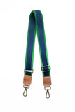 Preppy Blue Green Stripe Adjustable Crossbody Purse Bag Strap