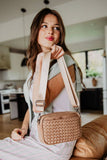 Brown Woven Neoprene Crossbody Bag