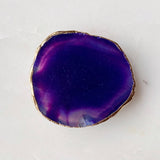 Golden Edge Natural Stone Phone Grip Purple Agate