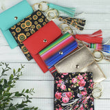 Key Ring Pouch With Tassel and Clip Serape Print