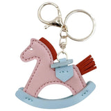 Do Everything In Love Vegan Leather Rocking Horse Key Ring Pink