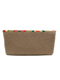 Floral Embroidery & Gold Beaded Clutch with Crossbody Chain