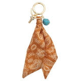 Western Cowgirl Steer Skull Bandana Bag Charm in Burnt Orange