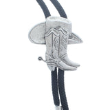 Cowboy Hat & Boot Silver Bolo Tie | Made in USA