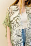 Sandy Python Kimono in Khaki