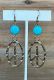 Chandler Turquoise Peace Sign Drop Earring | Bronze | Dylan Designs