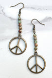 Imperial Jasper & Bronze Cross Dangle Earring | Dylan Designs