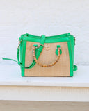 Kennedy Mini Tote — Natural Kelly Green