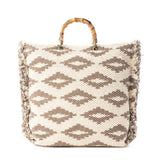 Myra Harvest Dune Hand-Embroidered Canvas Tote Bag – Misty Taupe