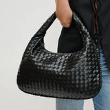 Victoria Woven Vegan Leather Hobo Bag | Natural