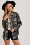 Grey Plaid Button-Down Shacket
