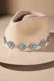 Western Cross Hat Band with Turquoise Stone