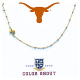 Texas Longhorns ‘Texas’ Logo Enamel Bead Necklace – 18K Gold Plated