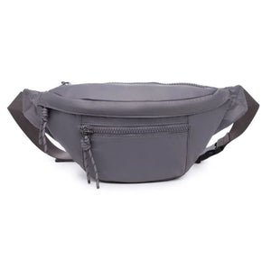 Laurence Large Nylon Belt Bag Fanny Pack Sling Bag Carbon Grey