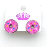 Pink Donut Stud Earrings