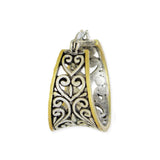 Filigree Heart Hoop Earrings — Silver & Gold