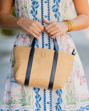 Georgie Mini Tote — Natural Navy