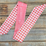 Red White Checkered Western Skinny Cowgirl Mini Wild Rag Scarf Necktie