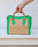 Kennedy Mini Tote — Natural Kelly Green