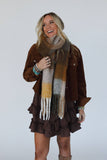 Everest Plaid Tassel Scarf — Mustard