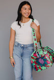Mint & Multicolored Floral Duffel Bag