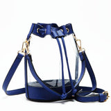 Clear Crossbody Stadium Bucket Bag Royal Blue