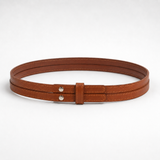 Brown Double-Strand Vegan Leather Western Hat Band