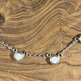 Sterling Silver White Howlite Multiple Station Circle Necklace