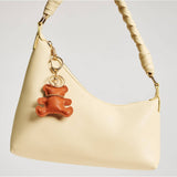 Vegan Leather Brown Bear Keychain Bag Charm