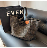 Leopard Print Shoulder Slouchy Tote Bag