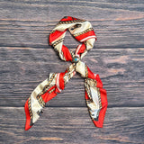 Wild West Rodeo Print Wild Rag Scarf | Red & Cream | 36x36