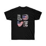 Love America Americana Patriotic USA Graphic T-Shirt