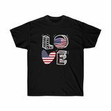 Love America Americana Patriotic USA Graphic T-Shirt