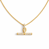 Pavé Accent T-Bar Chain Necklace | 18k Gold Plated