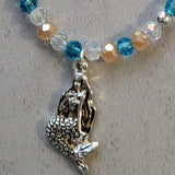 Mermaid Charm Beach Glass Beaded Anklet
